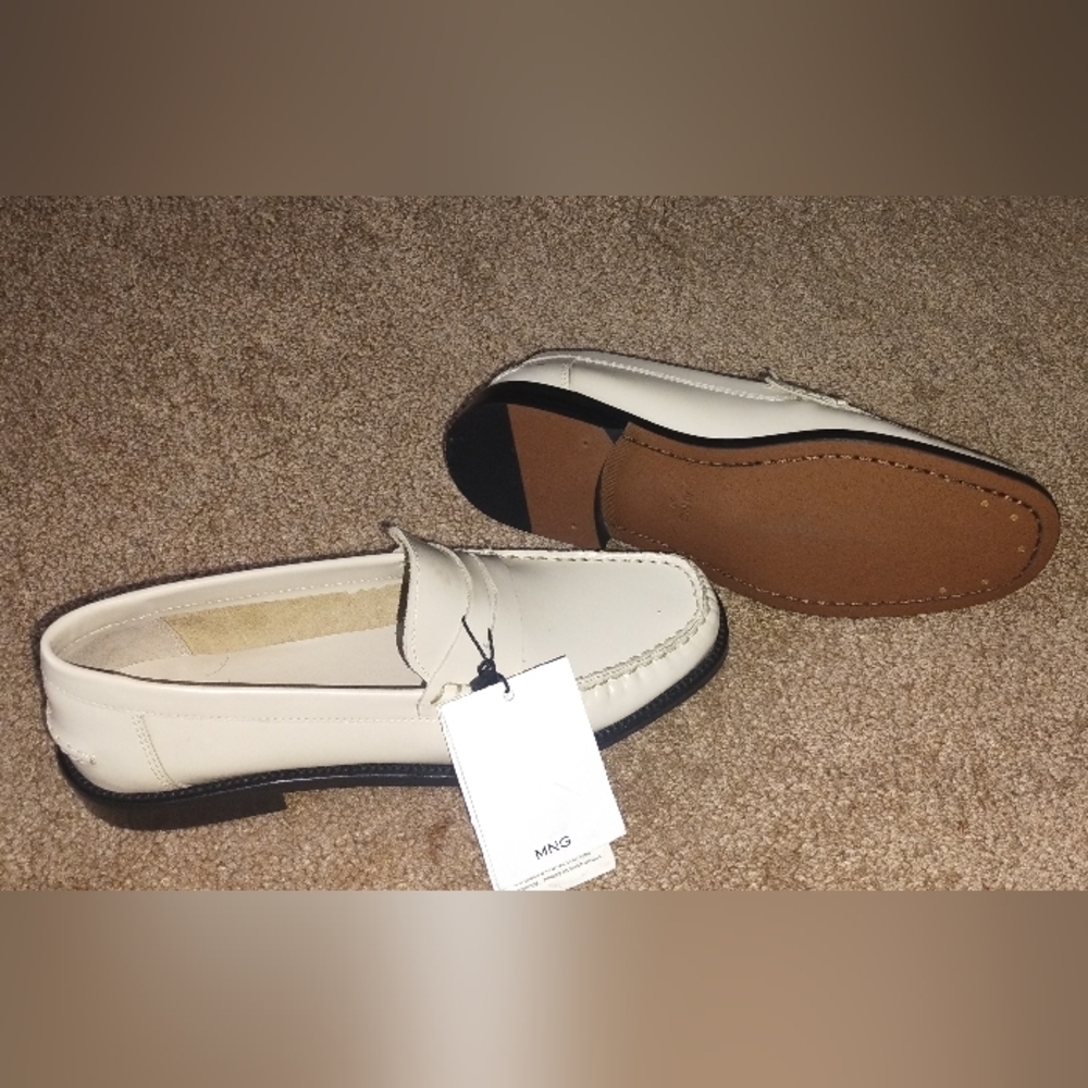 Women's Cream Penny Loafers
